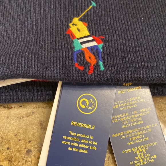 Polo Ralph Lauren Beanie - Large multicolored Horse - NWT - Picture 4 of 6